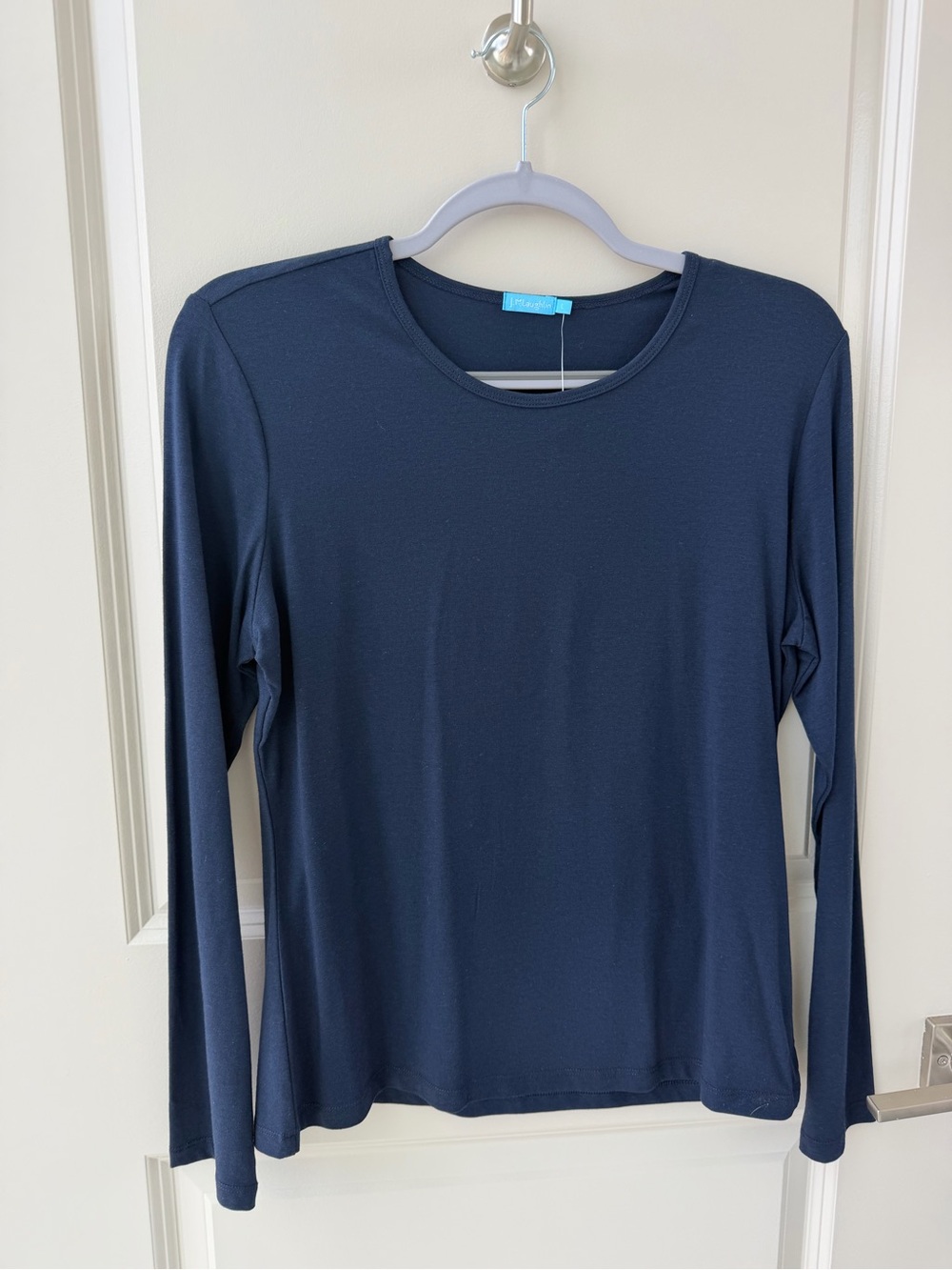 J. McLaughlin Navy Long-Sleeve Crewneck Top - Women's